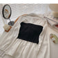Shirt Female Minority design color matching drawstring fake two pieces  6287