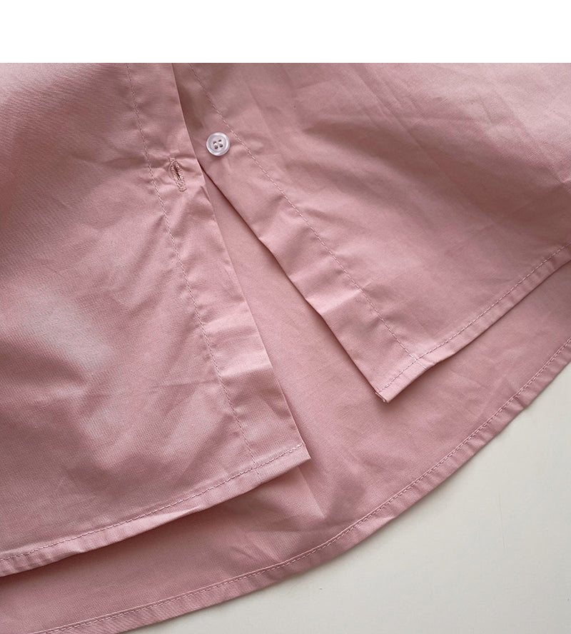 Chemise à manches longues de couleur unie, haut cardigan ample basique 6423