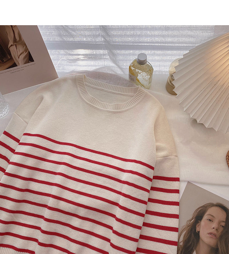 Langarm-Pullover mit Rundhalsausschnitt 6526