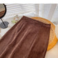 Rock in A-Linie mit hoher Taille, vertikales und geteiltes Design 5734