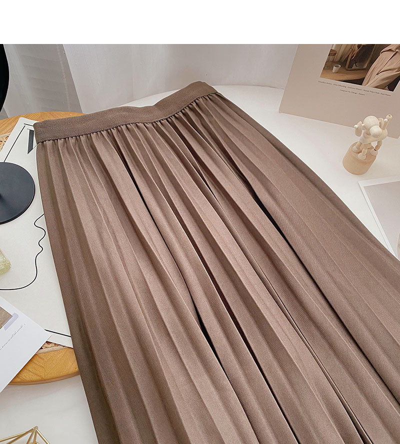 Niche design Vintage high waist A-line skirt with mesh  5787