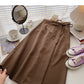 Fashion temperament simple solid color retro A-line skirt  5747