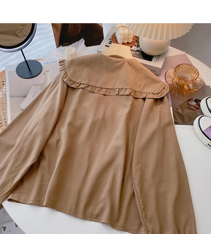 Korean design sense age reducing versatile student top  6365