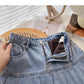 Jupe plissée taille haute en denim coupe A avec jupe fine 5623