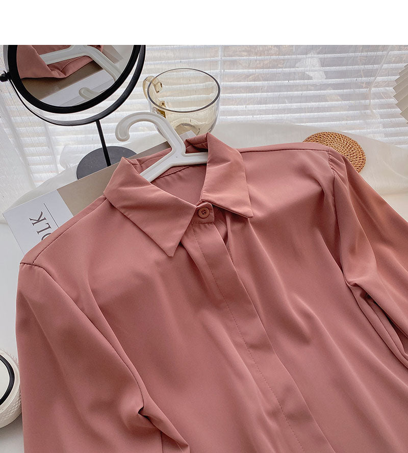 Casual outside with long sleeve top solid shirt  6262