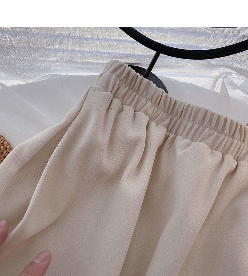 Solid color casual and versatile lazy A-shaped dress  5712