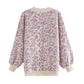 Pull ample à manches longues en jacquard léopard 7464