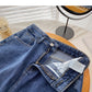 Denim skirt with high waist and split design  5698