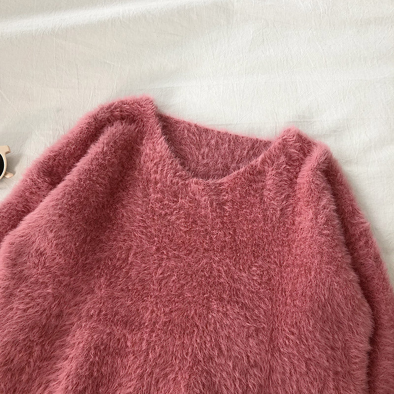 Weicher, windfester, lockerer Pullover Top 5834