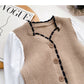 Französische zweiteilige Bluse mit kleinem eckigem Ausschnitt und genähten langen Ärmeln 6592