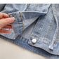 Denim Hooded Jacket Women's loose long sleeved top  6214