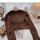 Pleated Vintage V-neck shirt shows thin Hong Kong flavor  6401