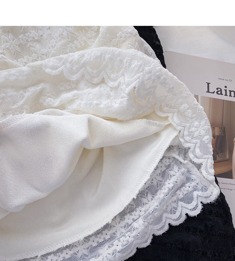 Sweet design super fairy lace high waist A-line skirt  5785
