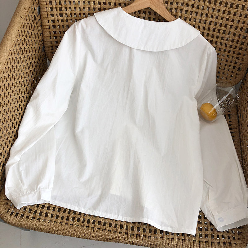 Old age literary style long sleeved shirt  6233