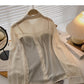 Fungus edge contrast long sleeve splicing shirt  6388