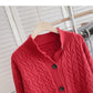 Twist Rundhals Pullover Design Temperament Einreiher Top 6160