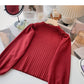 Careful machine cut out square neck sweater  6626
