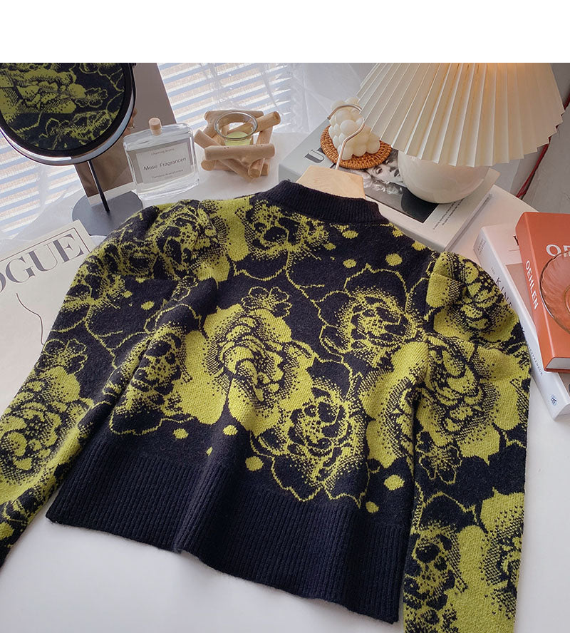 Modisches Langarm-Pullover-Oberteil 6144 mit dünner Luftblase und personalisiertem Muster