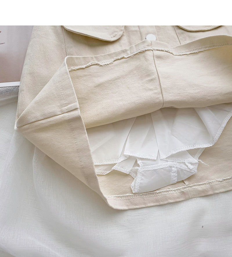 New Korean single breasted high waist skirt  5650