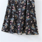 Small floral skirt sexy waist closing bubble sleeve  7140