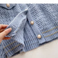 Minority design retro lazy round neck pearl button top  5893
