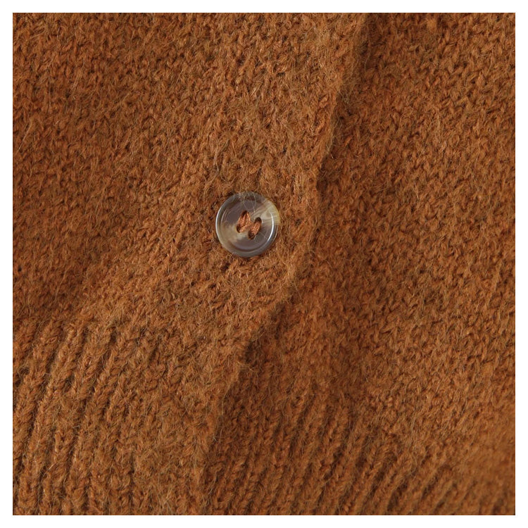 Vintage Strickjacke 7158 mit großem Revers, hoher Taille und kurzen Ärmeln