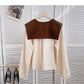 Niche design doll collar detachable long sleeve top  6354