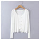 Knitted long sleeved cardigan + two-piece sweater with sling inside  7269
