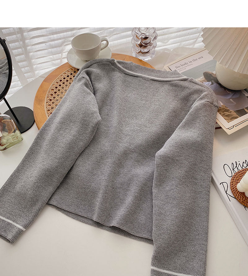 Small man leisure foreign style simple V-neck one button top  6650