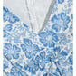 Neue Mode, vielseitiger Blumendruck, V-Ausschnitt, schmales Bandage-Blasenärmelkleid 7025