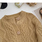 Single breasted round neck Vintage twist sweater  6114