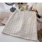 Korean version of thin gold coarse tweed small fragrant grid skirt  5627