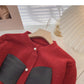 Crew neck stitched French Vintage bow sweater  5929