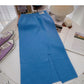 Korean version of A-line skirt with a high waist and a fork  5760