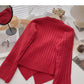 Korean minority design cross V-neck hollow neck top  6188