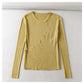 Design sense irregular round neck slim fit pure color versatile knitted cardigan  7367