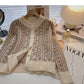 Vintage-Print zeigt dünnes langärmliges Cardigan Top Fashion 5888