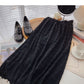 Hook flower hollow out lace A-shaped high waist skirt  5786