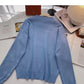 Langärmliger Pullover in alternder Kontrastfarbe mit großen Augen, Top 6459
