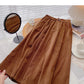 Hong Kong style leisure solid color high waist corduroy dress  5776