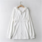 Fried Street Zipper Cardigan Dress Casual Hooded Sweater 7147