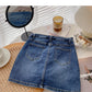 Jupe en jean taille haute à bandage coréen pour fille sexy 5665