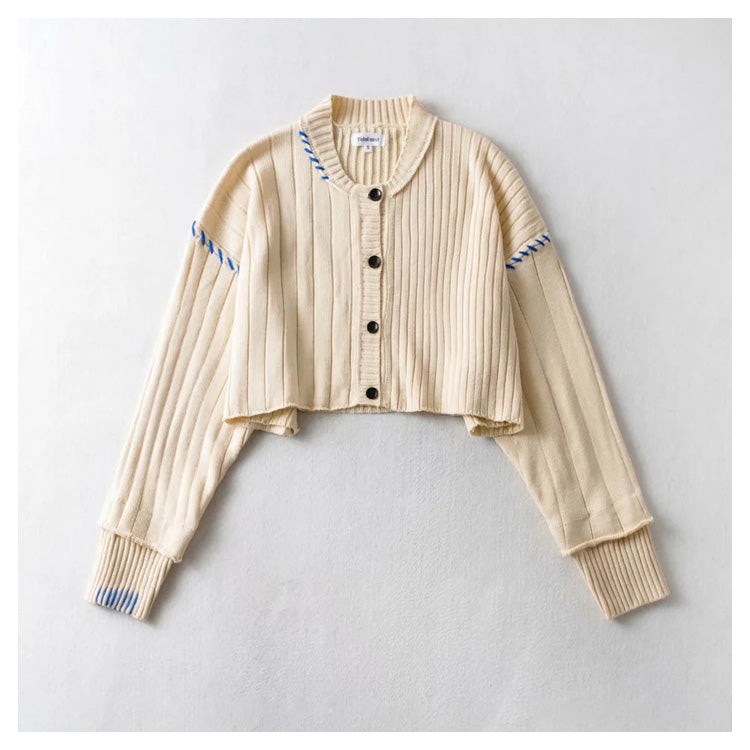 Nouveau pull japonais doux à simple boutonnage 7233