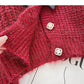 Single breasted V-neck Vintage French sweater coat  6182