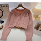 Casual temperament gentle V-Neck long sleeve top  5907