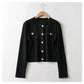 New aging round neck tiger head button slim knit cardigan coat  7405
