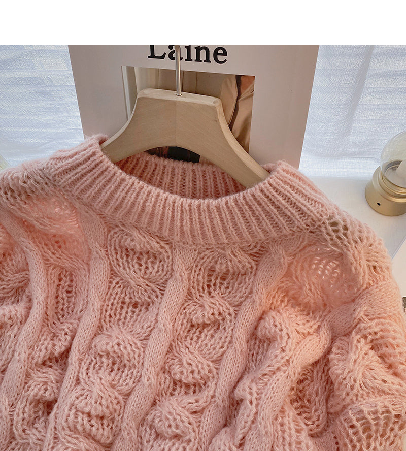 New Korean version lazy and fashionable loose hole long sleeve top  5900