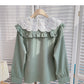 Lace doll neck Vintage age reducing shirt  6403