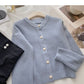 Pull vintage en maille à col rond et boutonnage simple 6174