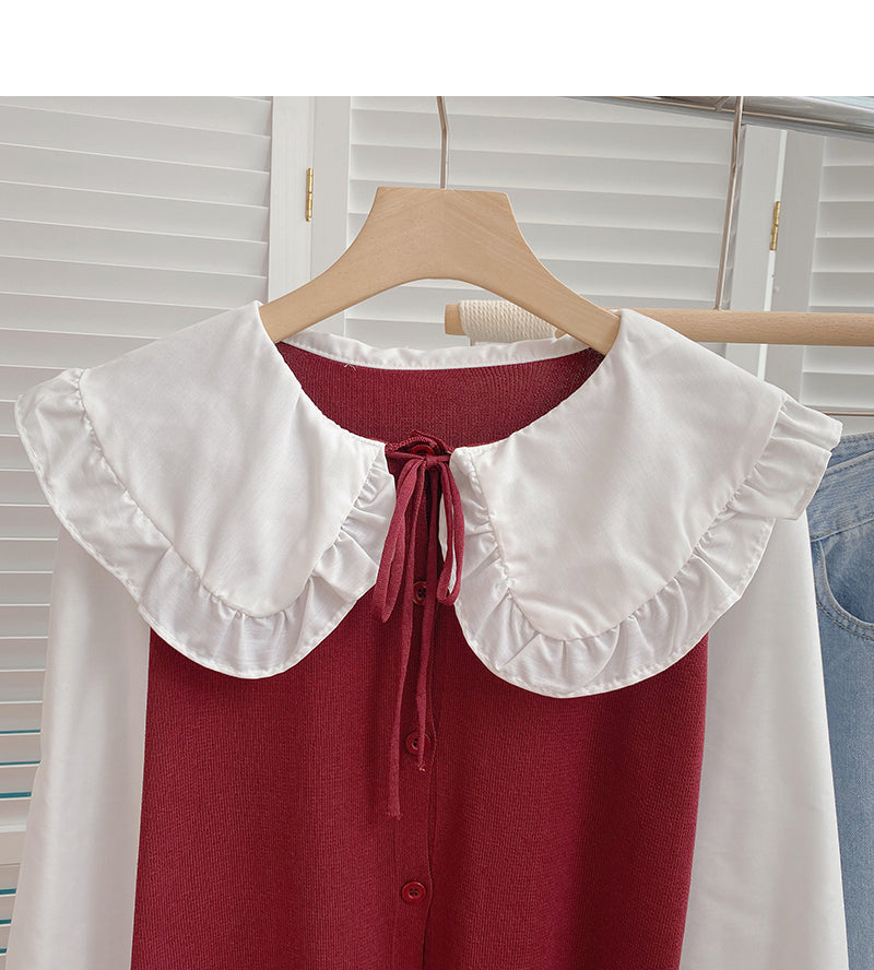 Babykragen Color Blocking Bandage Langarmshirt 6400